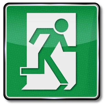 Fire escape route and lets get out of here Stock Illustration