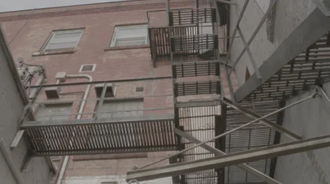Fire escape stairs 스톡 동영상 33845271