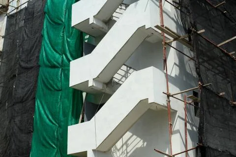 Fire escape under construction Stock Photos