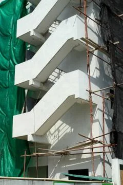Fire escape under construction Stock Photos