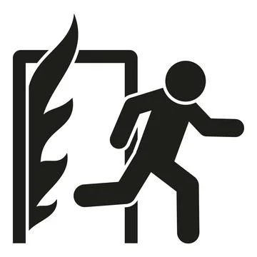 Fire evacuation icon simple vector. Work alarm Ilustración de archivo