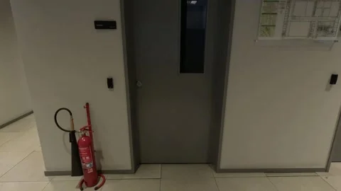 Fire Exit and Plan Map Inside the Building Stock Footage 339952786