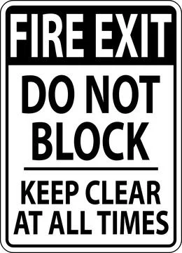 Fire Exit Do Not Block Keep Clear Sign Stock Illustration