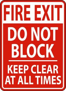 Fire Exit Do Not Block Keep Clear Sign Stock Illustration