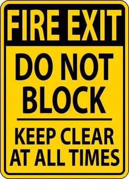 Fire Exit Do Not Block Keep Clear Sign Stock Illustration