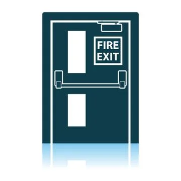 Fire Exit Door Icon Stock Illustration