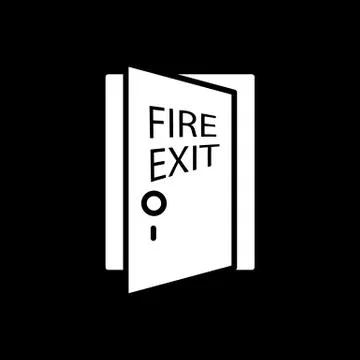 Fire Exit, Door solid icon. vector illustration isolated on black. glyph style Stock Illustration