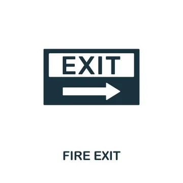 Fire Exit icon. Creative element design from fire safety icons collection. Pixel 库存插图