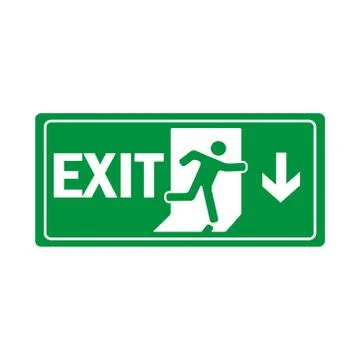 Fire exit icon vector design template Illustrazione stock