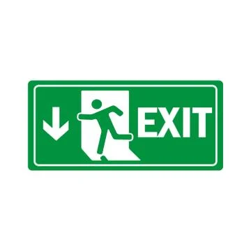 Fire exit icon vector design template Stock Illustration