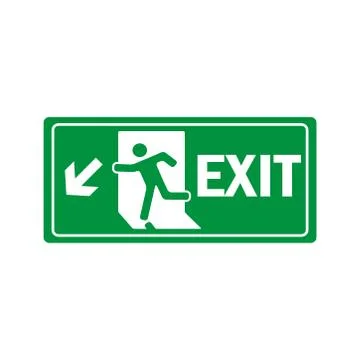 Fire exit icon vector design template Illustrazione stock