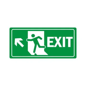 Fire exit icon vector design template Illustrazione stock