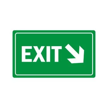 Fire exit icon vector design template Illustrazione stock