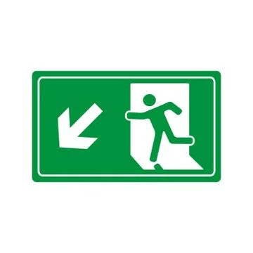 Fire exit icon vector design template Illustrazione stock