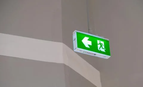 Fire exit light sign (fire) Stock Photos