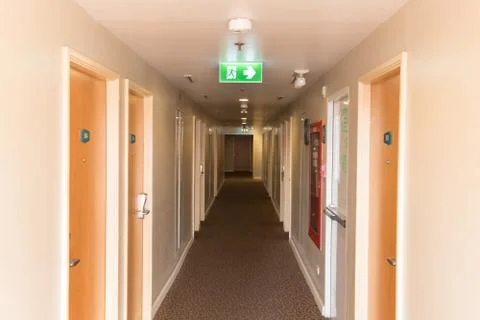 Fire exit light sign. Stock Photos