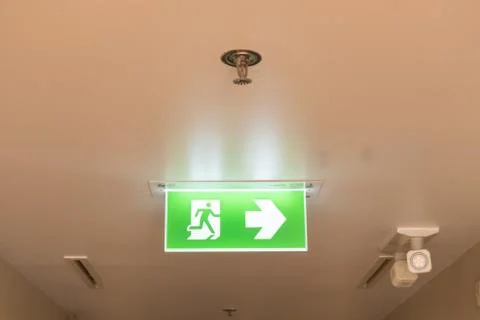 Fire exit light sign. Foto stock