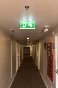 Fire exit light sign. Stock-Fotos