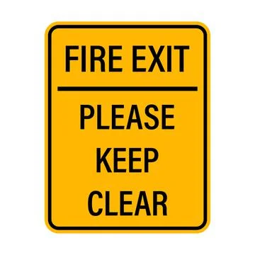 Fire exit please keep clear warning sign icon vector for your web design, log Stock-Illustration