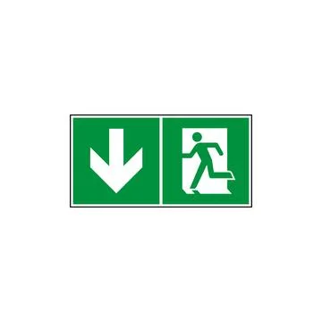 Fire Exit Sign Icon Vector Template Illustrazione stock