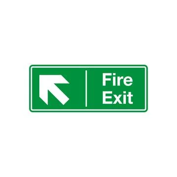 Fire Exit Sign Icon Vector Template Stock Illustration