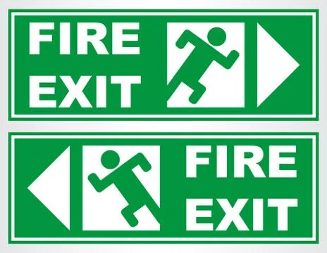 Fire exit sign. Stock Illustration