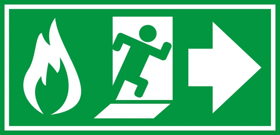 Fire exit sign. Stock Illustration