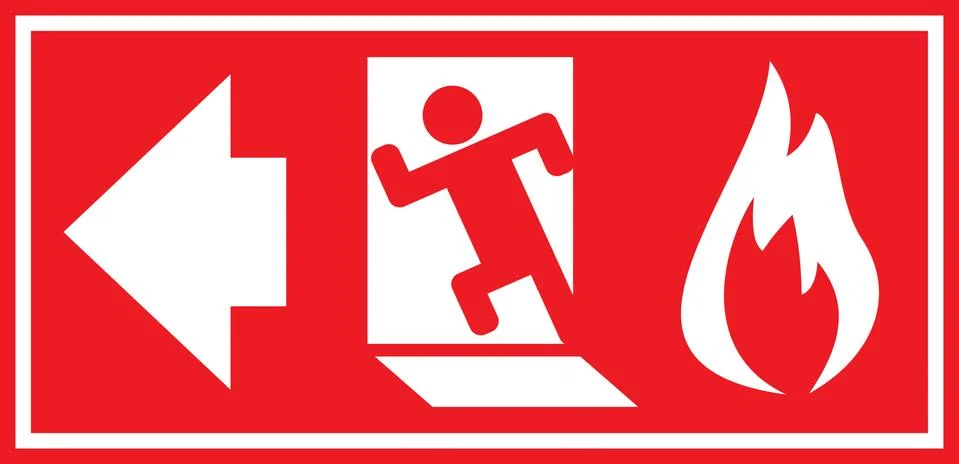 Fire exit sign. Stock Illustration