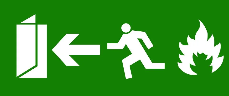 Fire Exit Sign Stock Illustration