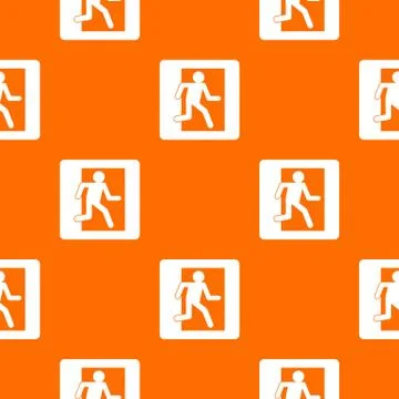 Fire exit sign pattern seamless イラスト素材