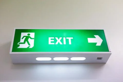 Fire exit sign Stock Photos