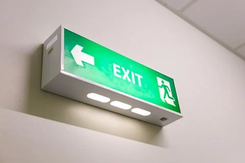 Fire exit sign Stock Photos