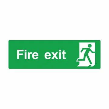 Fire exit sign vector design isolated on white background Stock Illustration