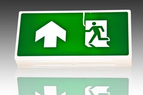 Fire exit signs. Stock Photos