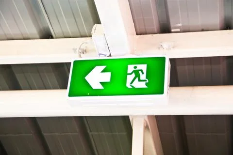 Fire exit signs. Stock Photos