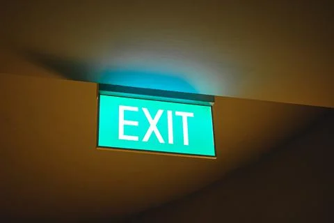 Fire Exit symbol in the building. Stock-Fotos