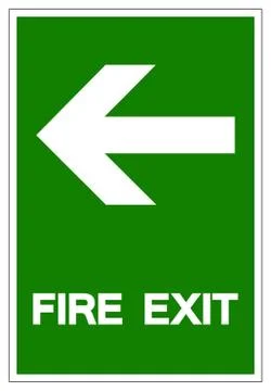 Fire Exit Symbol Sign ,Vector Illustration, Isolate On White Background Label Illustrazione stock