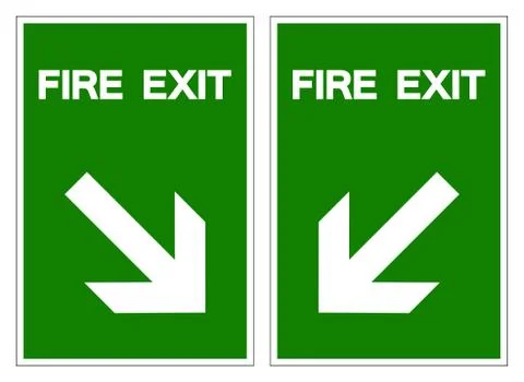 Fire Exit Symbol Sign ,Vector Illustration, Isolate On White Background Label Stock Illustration