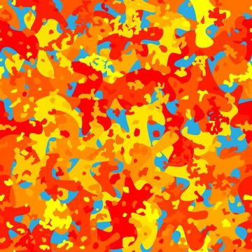Fire exploding flame. Camouflage seamless pattern. Vector illustration. Stock Illustration