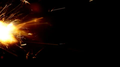 Fire explosion on black background Stock Footage 36437520