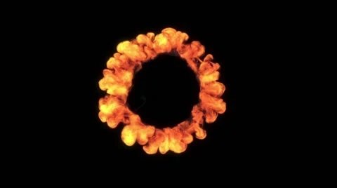 Fire explosion on a black background Stock Footage 52366229