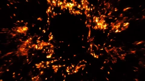 Fire Explosion Blast Fireball Burning Flames Black Background Stock Footage 274455019