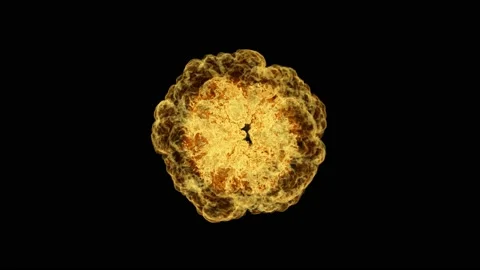 Fire Explosion blast, Nuclear Bomb, 3D Rendering, VFX Explosion Animation Stock Footage 132974674