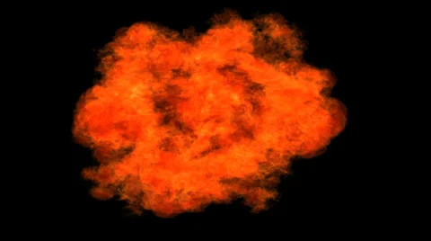 Fire explosion blast VFX element with Alpha channel matte. Видео 34037000