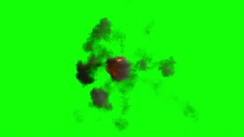Fire explosion bomb motion on green screen background rendering Stock Footage 331525473