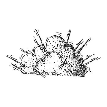 Fire explosion bomb sketch hand drawn vector イラスト素材