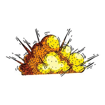 Fire explosion bomb sketch hand drawn vector 스톡 일러스트