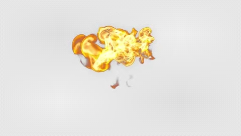 Fire Explosion Burst on Black Background with Alpha Channel Stock Footage 346175949