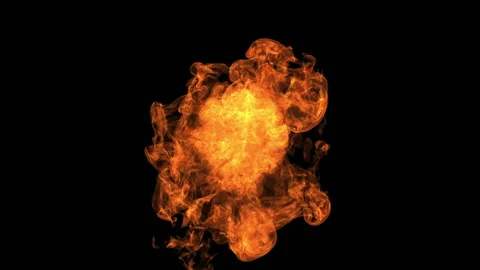 Fire explosion to the camera with Alpha Channel Stock Footage 108104689