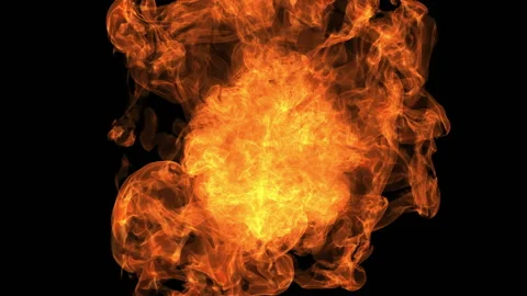 Fire explosion to the camera with Alpha Channel Stock Footage 108104766